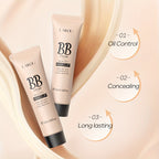 LAIKOU Waterproof BB Cream - Full Coverage Concealer with Deep Moisturizing & Oil Control, Cover Pores, Natural Finish, Long-Lasting Coverage, All-Day Wear, Suitable For All Light Types, Makeup Essentials, Sleek Tube Design - The Superior Findings Depot