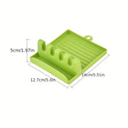 1pc Multi-Functional Kitchen Utensil Holder - 4 Slots White/Green
