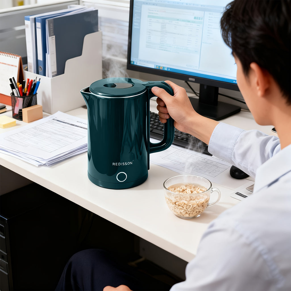 Electric Kettle Quiet, Double Wall Hot Water Boiler BPA-Free, Quiet Boil And Cool Touch Tea Kettle, Cordless with Auto Shut-Off & Boil Dry Protection, 1500W Fast Boiling, Stylish Kitchenware, Reliable Performance, Sturdy Inte - The Superior Findings Depot