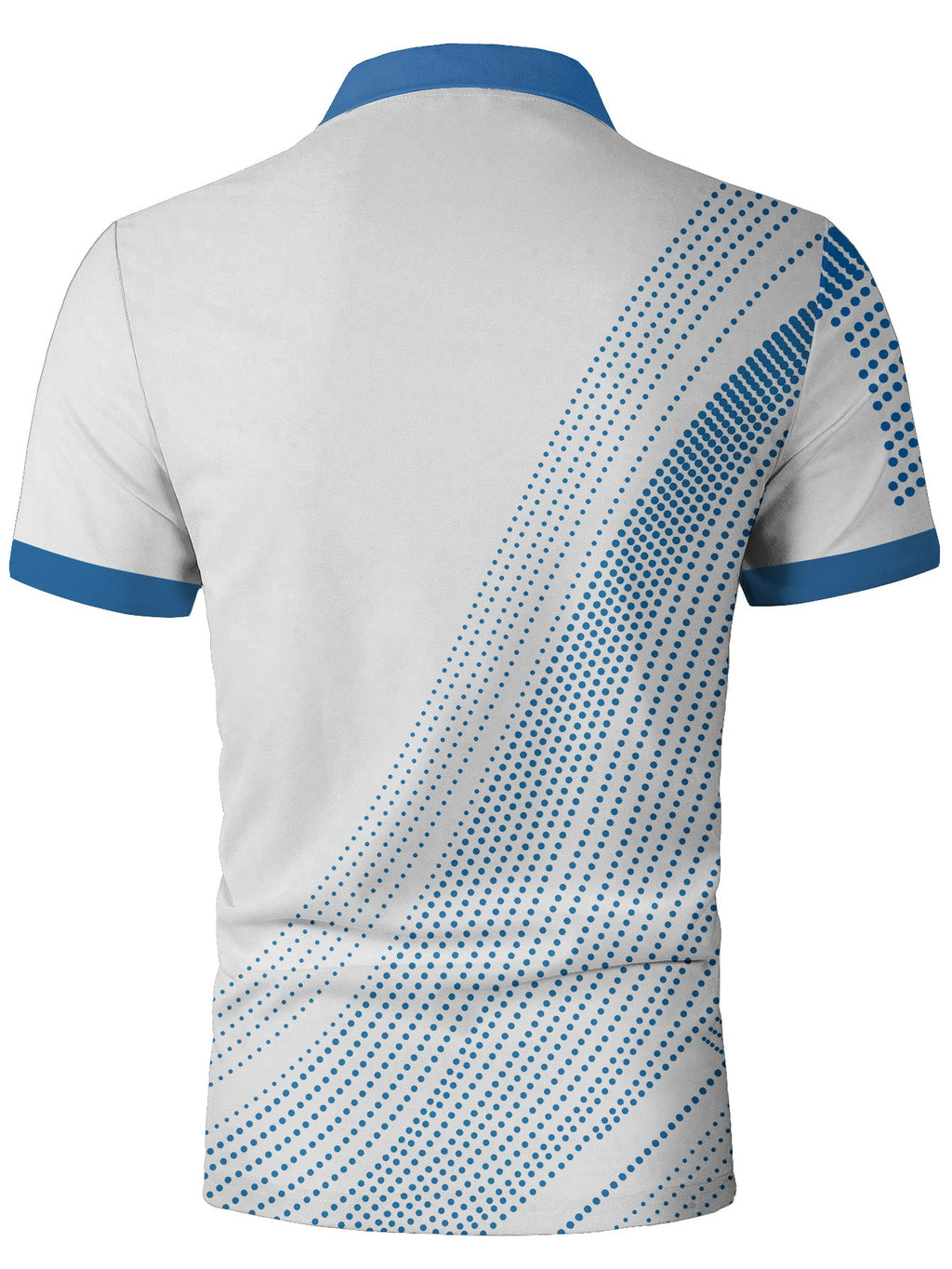 Men'S Classic White & Blue Polo Shirt with 3D Golf Ball Print - Breathable Summer Casual Wear, Regular Fit, Button-Up Collar, Lightweight Fabric for Golf, Park & Casual Attire, Golf Shirt, Park Attire, Sporty Style, Comfortab