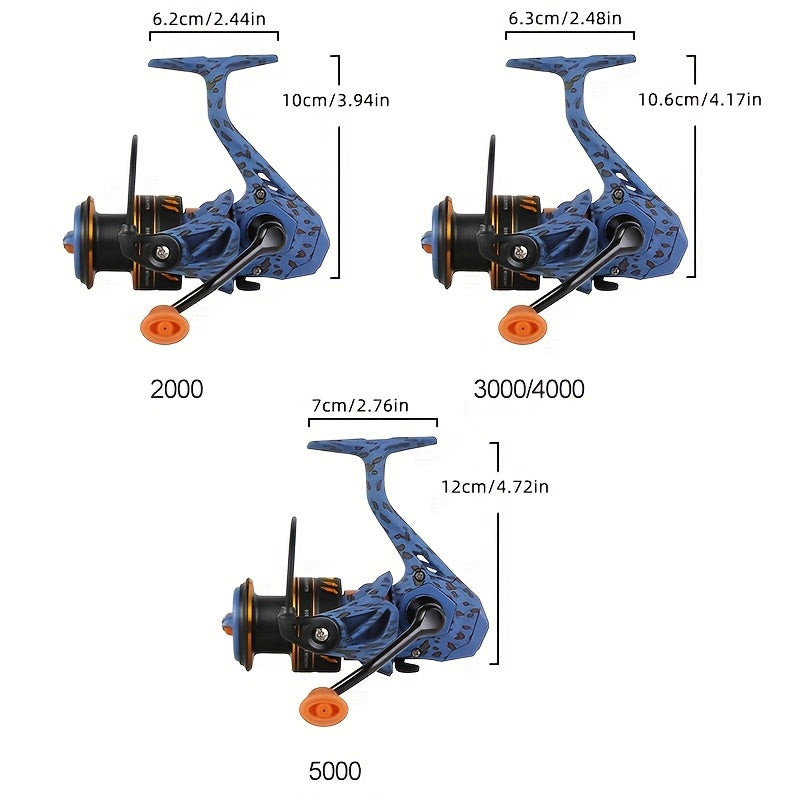 BILLINGS Heavy-Duty Spinning Fishing Reel 2000-5000 Series - 10kg/22LB Max Drag, 5.2:1 & 4.7:1 Gear Ratio, Saltwater/Freshwater, Ambidextrous Left/Right Hand Retrieve, Lightweight Durable Alloy, Large Capacity for Bass, Trout - The Superior Findings Depot