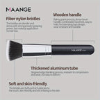 MAANGE Flawless Foundation Brush - Large Flat Top, Ultra-Soft Nylon Bristles for Seamless, Quick Application - Fragrance-Free, Ideal for All Skin Types - Black Handle, MAANGE - The Superior Findings Depot
