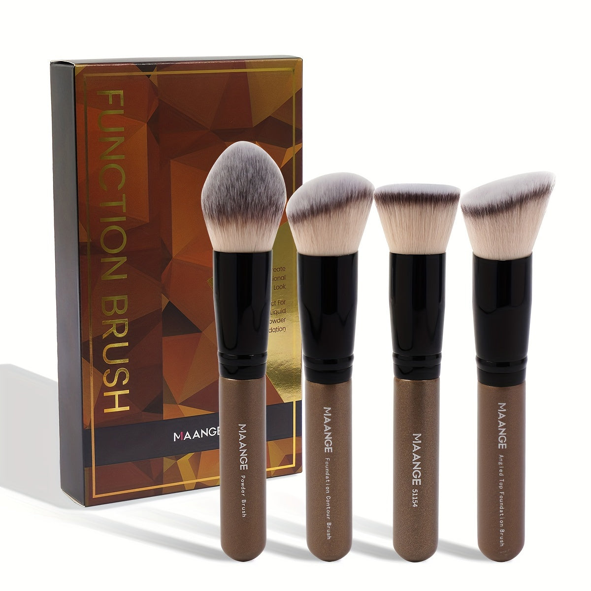 MAANGE Flawless Foundation Brush - Large Flat Top, Ultra-Soft Nylon Bristles for Seamless, Quick Application - Fragrance-Free, Ideal for All Skin Types - Black Handle, MAANGE - The Superior Findings Depot