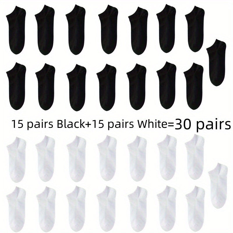 1/5/10/30 Pairs Men'S & Women'S Breathable Anti-Odor Socks - Moisture-Wicking Quick-Dry Summer Shorts, Black/White/Gray/Beige/Gray/White/Black/Gray/White/Gray/White/Gray/White/Gray/White/, Sweat-Resistant - The Superior Findings Depot