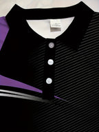 Men's Color Blocked Short Sleeve Golf Shirts - Casual Regular Fit