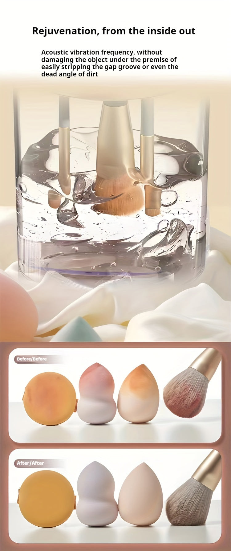 USB-Powered Makeup Brush Cleaner - Battery-Free, Odorless, Essential Beauty Tool Accessory, for Return School - The Superior Findings Depot