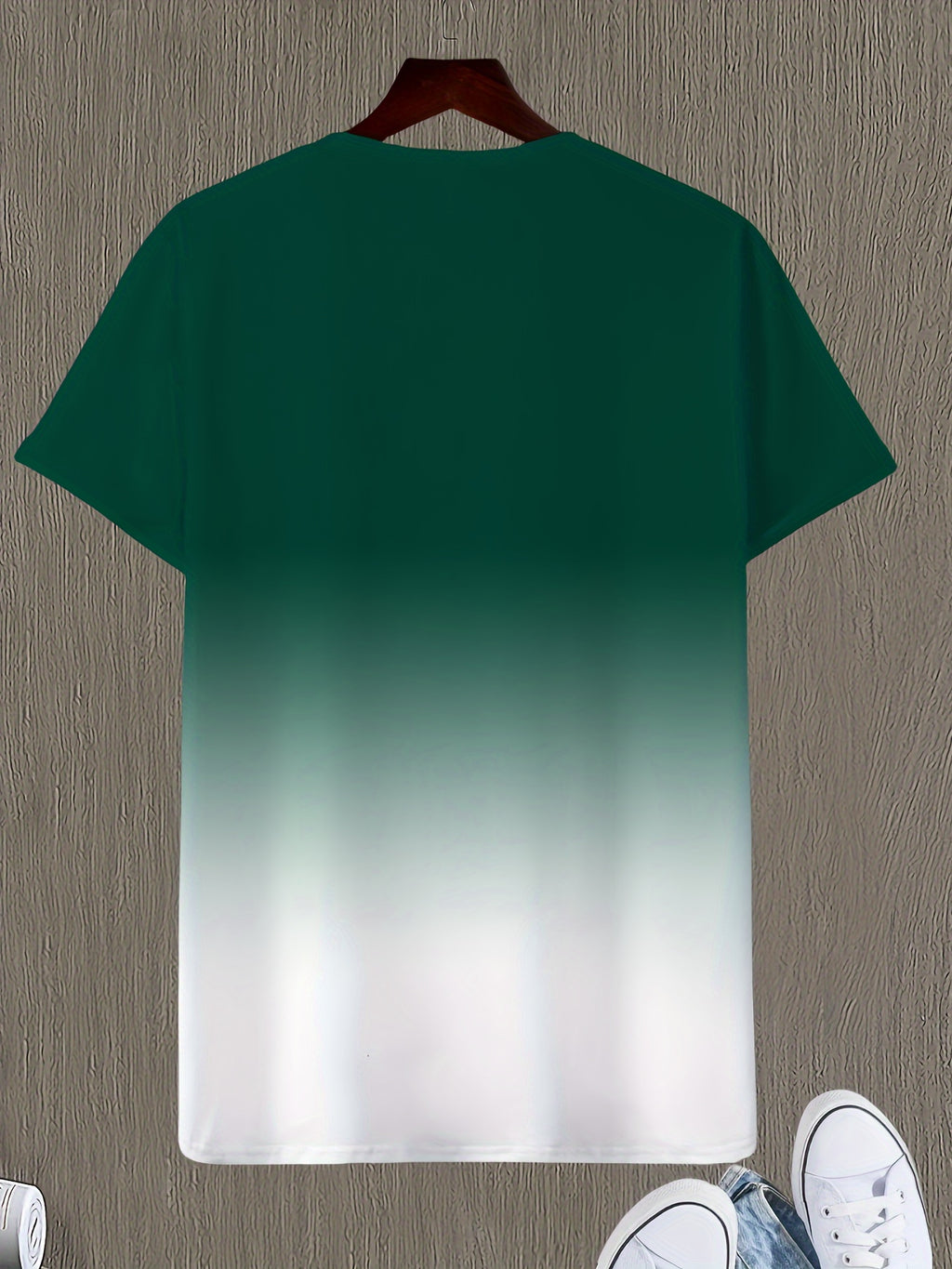 Men's Casual Ombre T-Shirt with White Cursive 'Whatever' Back Print - Dark Navy to Pink Gradient Short Sleeve Round Neck Tee, All-Season Fit, Machine Washable Streetwear & Casual Attire Top - The Superior Findings Depot