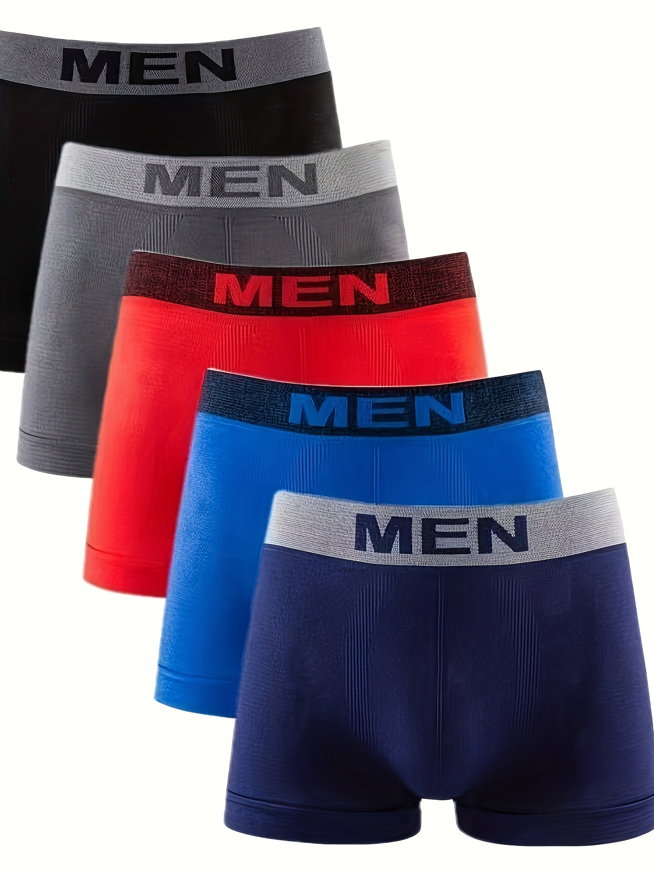 10pcs Men's Seamless Underwear - Ultra-Thin Breathable Boxers, No Visible Lines, Multi-Color Pack (Black/Red/Blue/Gray/) - Extended Sizes S-L - Everyday & Formal Wear - Bulk Pack for Convenience, Modern Boxers, High Elasticit
