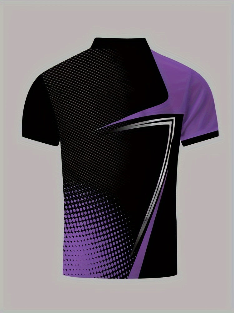 Men's Color Blocked Short Sleeve Golf Shirts - Casual Regular Fit