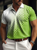 Men's Gradient Short Sleeve Golf Shirts - Casual Regular Fit Summer