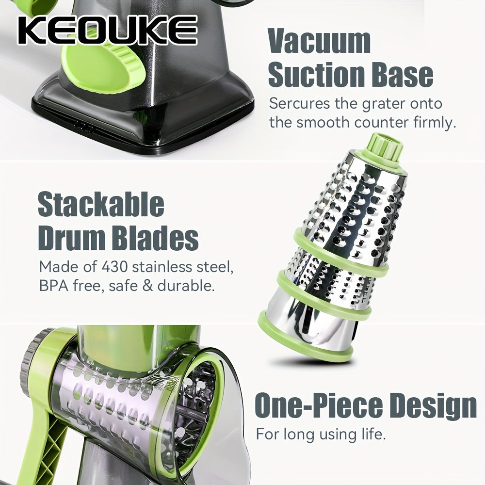 KEOUKE Multi-Functional Cheese & Vegetable Grater with Container