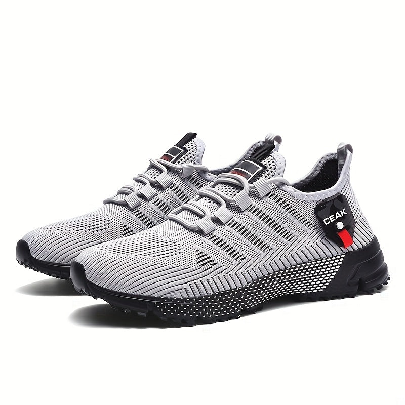 [Lightweight Sneakers] Lightweight Breathable Men's Mesh Sneakers | Low-Top Training Shoes with EVA Cushioning, Black & Red Accents for Running, Hiking, Gym & Casual Wear - All-Season Comfort, Hiking Footwear, Sleek Sporty De - The Superior Findings Depot