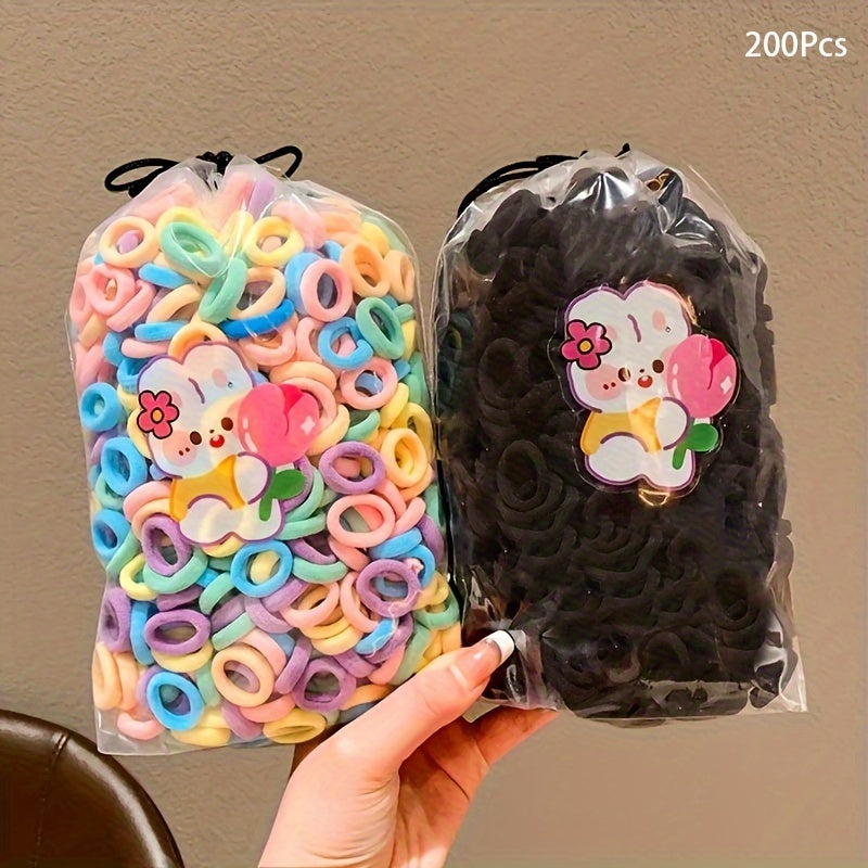 100 Pcs/Bag Children Cute Cartoon Elastic Hair Bands, Girls Lovely Srunchies Rubber Bands, Kid Hair Accessories, Ideal choice for Gifts - The Superior Findings Depot