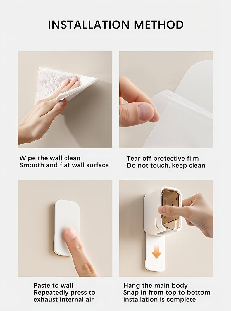 Toothbrush Storage Box - Wall-Mounted No Drill Space-Saving GONQIN