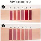 6pcs HANDAIYAN Matte Liquid Lipstick Set - Waterproof Long-Lasting Full Coverage Lip Gloss, Non-Stick Formula with 6 Shades (, Nude, Burgundy, Deep, Plum,) - Lip Tint Kit for  Lips & All Light Types - The Superior Findings Depot