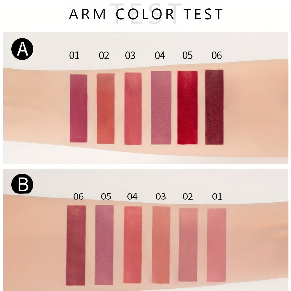 6pcs HANDAIYAN Matte Liquid Lipstick Set - Waterproof Long-Lasting Full Coverage Lip Gloss, Non-Stick Formula with 6 Shades (, Nude, Burgundy, Deep, Plum,) - Lip Tint Kit for  Lips & All Light Types - The Superior Findings Depot