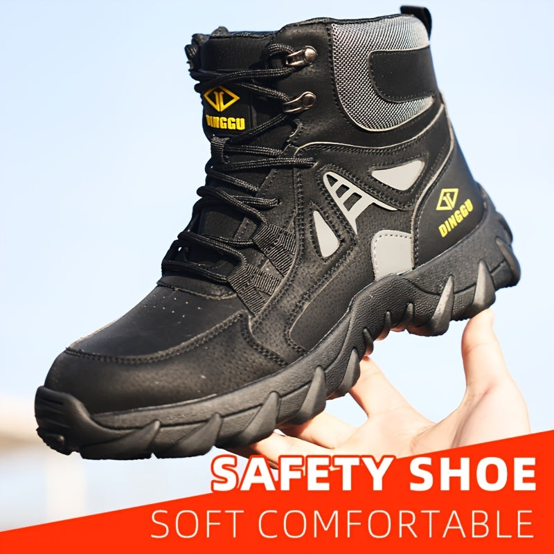 Men's Steel Toe Puncture-Proof Anti-Skid Work Boots with Kevlar-Reinforced Midsole & Breathable - Slip-Resistant Rubber Sole, All-Season Comfort for Industrial Construction & Outdoor Safety Shoes, Steel Toe Boots, Sleek Profe - The Superior Findings Depot