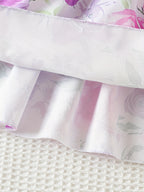 4pcs Girls' Floral Print Sleeveless Dresses - Off-Shoulder Princess Party Dresses with Ruffled Skirts, Light Blue & Pink Floral Patterns, Perfect for Summer Events, Princess Dresses for Girls, Event Attire, Offshoulder Design - The Superior Findings Depot