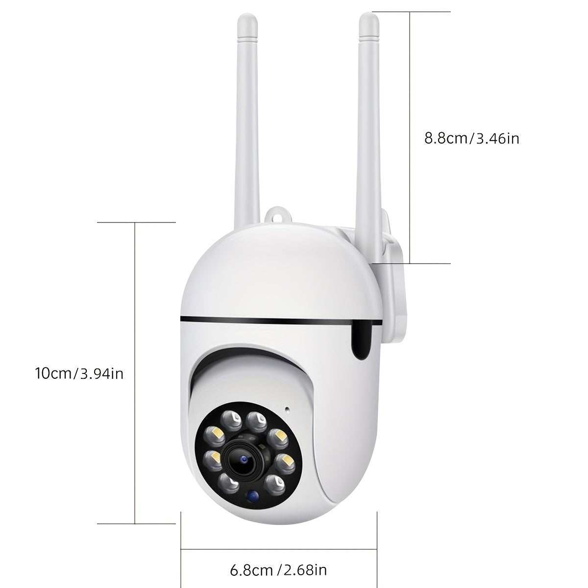 4pcs APP Compatible 1080P HD WiFi Security Cameras with PTZ, Dual Audio, LED Night Vision, Motion Detection Alarm, Wall-Mounted, Indoor/Outdoor Use, Non-Waterproof, 2MP Color - The Superior Findings Depot