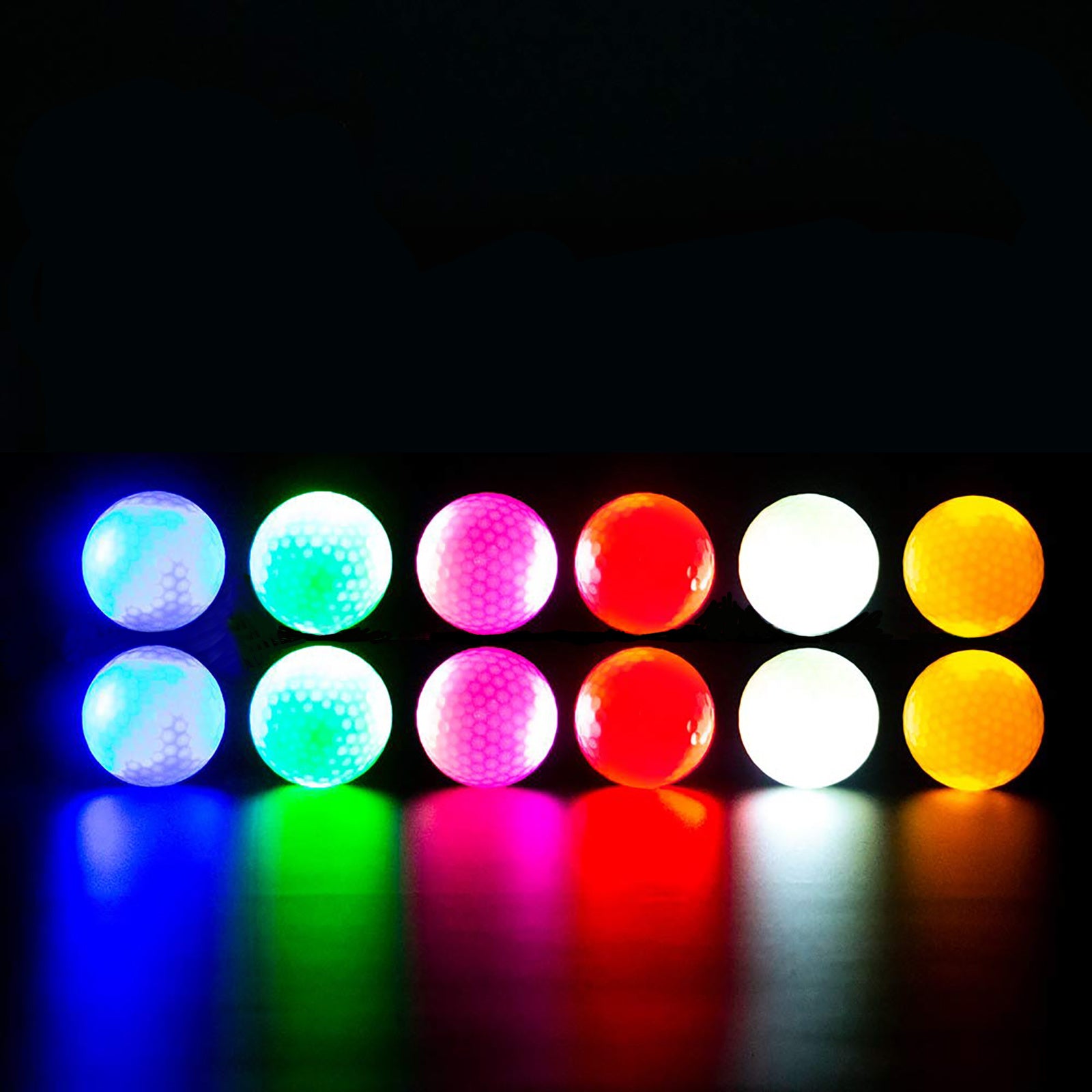 Glow Dark Golf Balls - 3/6/12pcs Resettable Time LED Luminous