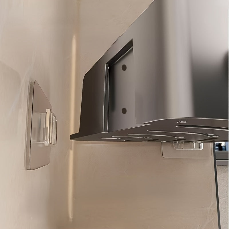 2pcs Modern ABS Corner Shelves - Durable, No-Drill Bathroom Storage for Sink, Toilet & Shower Organization - The Superior Findings Depot