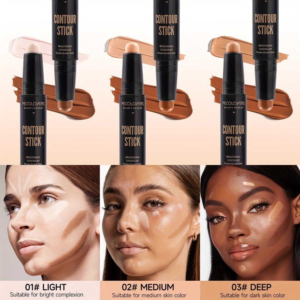 PECOLOVERS Double Head Highlight Pen Face Make Up Liquid Waterproof Contouring Foundation Contour Makeup Concealer Stick Pencil Cosmetics - The Superior Findings Depot