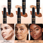 PECOLOVERS Double Head Highlight Pen Face Make Up Liquid Waterproof Contouring Foundation Contour Makeup Concealer Stick Pencil Cosmetics - The Superior Findings Depot