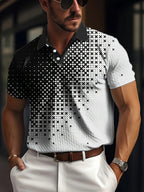 Men's Gradient Short Sleeve Golf Shirts - Casual Regular Fit Summer