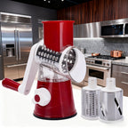New Manual Food Processor & Shredder - Heavy-Duty Metal Drum Slicer