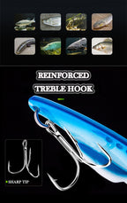 X-FIN Metal VIB Fishing Lure - 7g/0.25oz, 10g/0.35oz, 15g/0.53oz Jig Vibrate Hard Bait with Spinner, Saltwater & Freshwater Compatible, Zinc Alloy, Ideal for Bass, Pike, and Perch, Fishing Tackle|Vibrating Lure|Durable Fishin - The Superior Findings Depot