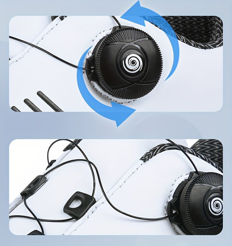 Men's Lightweight Golf Shoes with All-Day Traction - Breathable Synthetic & Rubber Sole for Grass Courses, Casual Wear & Outdoor Sports - White/Black Design, Casual Wear Shoes | Casual Athletic Design | Durable Rubber Sole, G