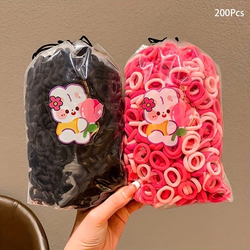 100 Pcs/Bag Children Cute Cartoon Elastic Hair Bands, Girls Lovely Srunchies Rubber Bands, Kid Hair Accessories, Ideal choice for Gifts - The Superior Findings Depot