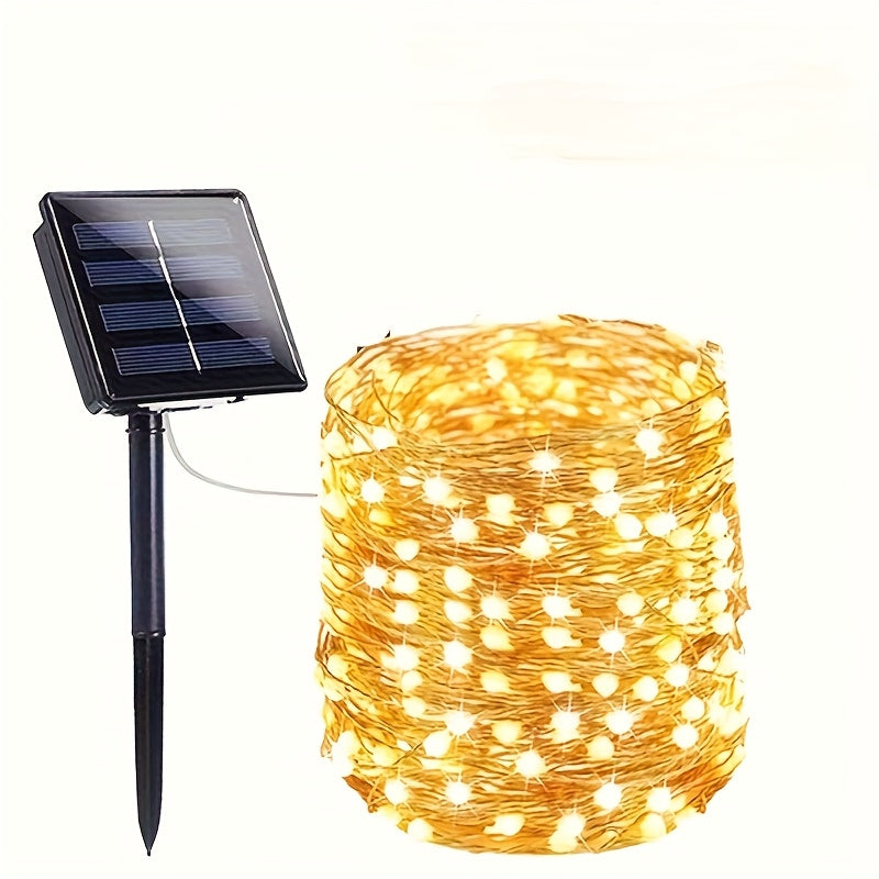 50/100/200/300LED Solar Copper Wire Lights - 8 Modes, Warm White/Cool White/Multicolor, High Quality Indoor/Outdoor String Lights with Solar Panel for Christmas, Weddings, Garden, Parties & Holidays, Solar Hanging Lights, Eve - The Superior Findings Depot