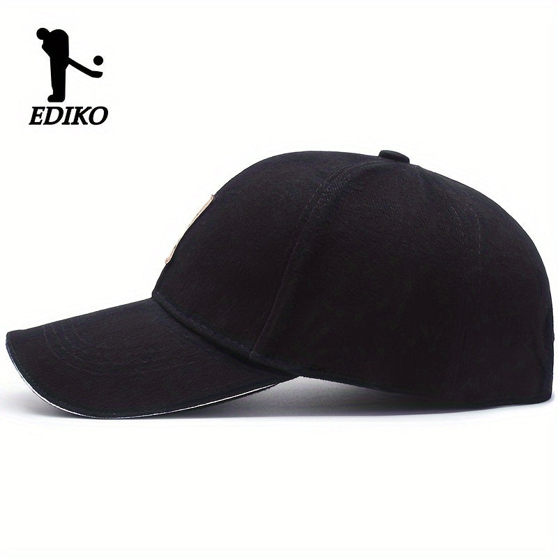 EDIKO Adjustable Trucker Cap - Black, Cotton, One Size Fits Most, Adjustable Snap Closure, Ideal for Golf, Outdoor, and Casual Wear, Outdoor Headwear | Adjustable Headgear | Cotton Headgear - The Superior Findings Depot