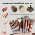 13pcs set of soft makeup brush, 8 mini brush &14 sponge set, soft makeup brush with cosmetic sponge, for makeup base pink, shadow of eyes, makeup brush for blurring Kabuki, beauty tools - The Superior Findings Depot