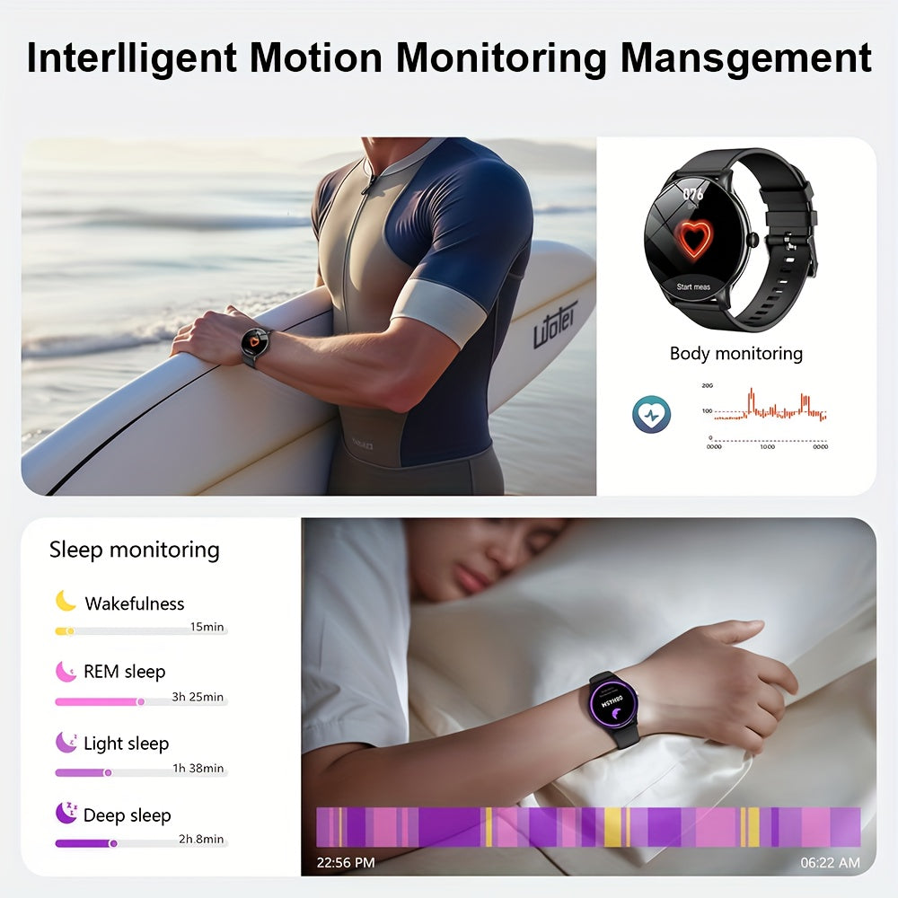 New Men's and Women's Sports Smartwatch, 1.52-inch Full Touch Screen with Call and Message Features, Activity Tracker, Pedometer, Multiple Sport Modes, Compatible with iOS/Android Devices, Minimalist Style, TPU Strap, Alloy C - The Superior Findings Depot