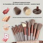 13pcs set of soft makeup brush, 8 mini brush &14 sponge set, soft makeup brush with cosmetic sponge, for makeup base pink, shadow of eyes, makeup brush for blurring Kabuki, beauty tools - The Superior Findings Depot