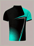 Men's Color Blocked Short Sleeve Golf Shirts - Casual Regular Fit