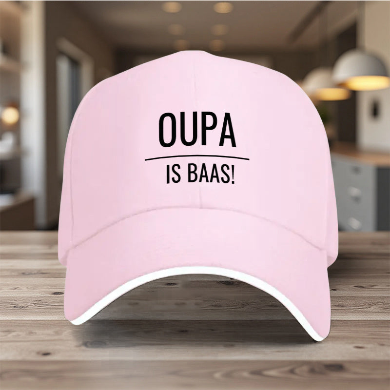 1pc Adjustable Snapback Baseball - Lightweight All-Season Hat with Oupa Is Baas! Design, / Contrast, Unisex for Men & Women, Wedding, Birthday, Baseball Hat, Wedding Accessory, Sporty Style, Durable Construction, Outdoor Enth