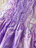 4pcs Girls' Floral Print Sleeveless Dresses - Off-Shoulder Princess Party Dresses with Ruffled Skirts, Light Blue & Pink Floral Patterns, Perfect for Summer Events, Princess Dresses for Girls, Event Attire, Offshoulder Design - The Superior Findings Depot