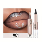 Double-Ended Lip Gloss with Matte Lip Line and Mirror Finish - Shine, Moisturizing, All Light Beige Types, Perfect Gift for Women, Daily Makeup, Sophisticated Design, Highquality Finish - The Superior Findings Depot