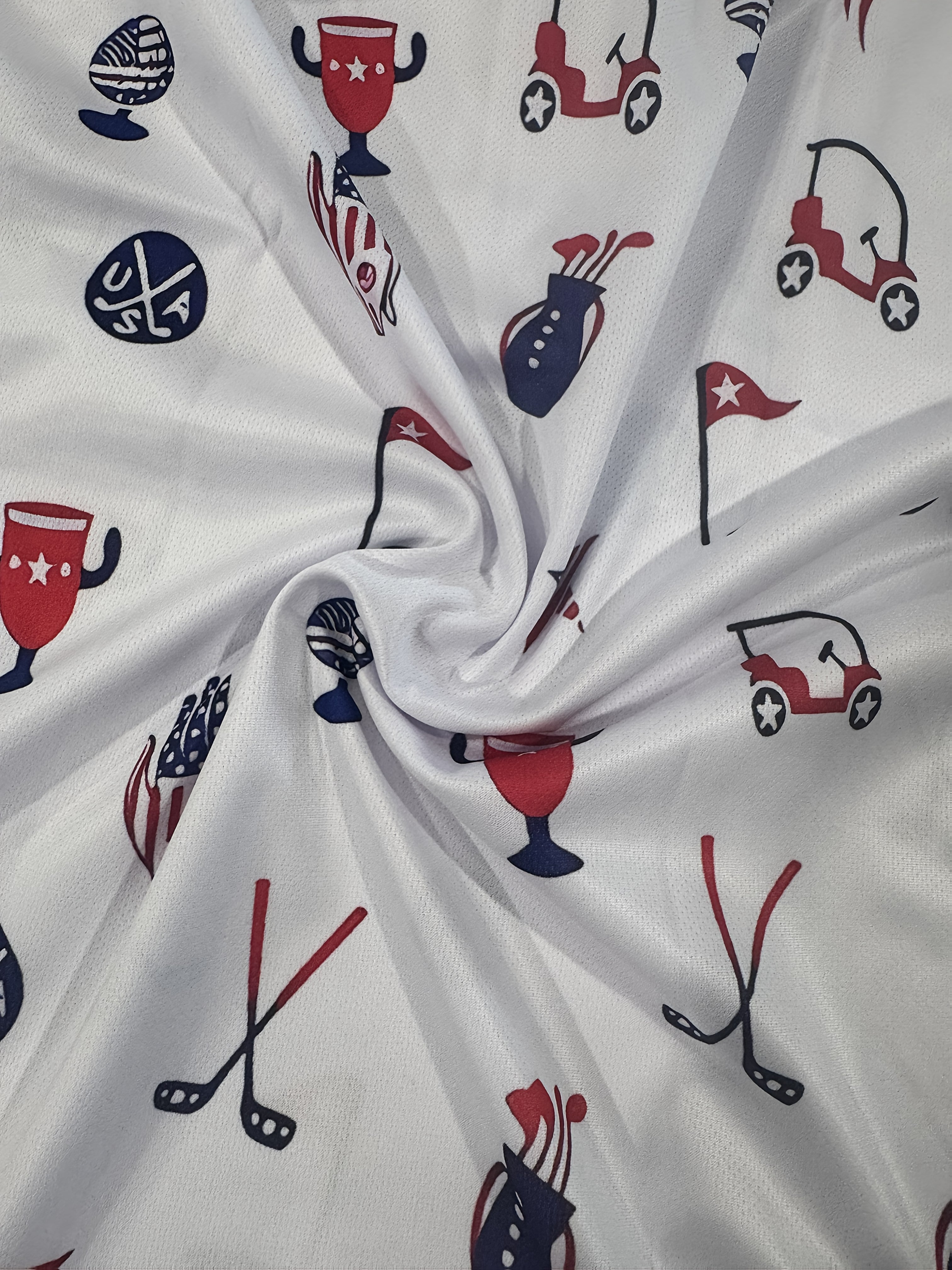 Men's Short-Sleeve Polo Shirt - Geometric Pattern Casual