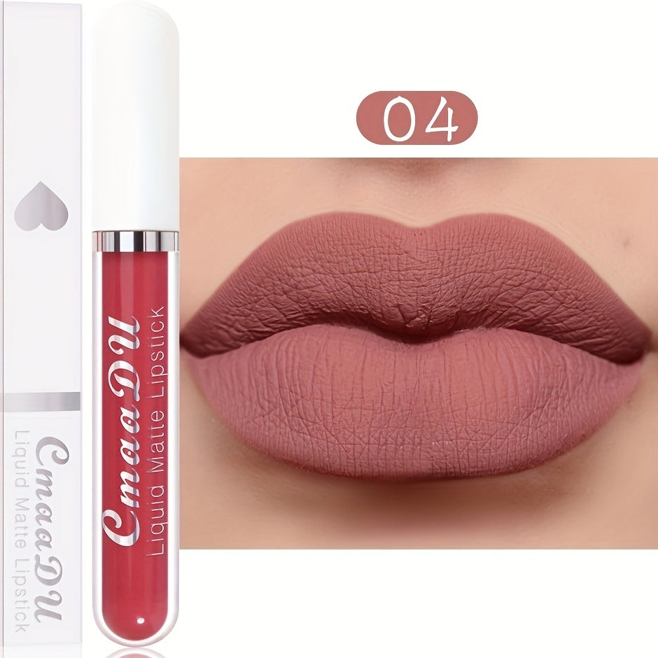 Long-Lasting Matte Liquid Lipstick - Waterproof, Non-Stick, Fruit Scented, Sweatproof, Hydrating, Lightweight, Durable Makeup for Dining, Swimming, Summer - Fruit Fragrance, Cup-Shaped Applicator - The Superior Findings Depot