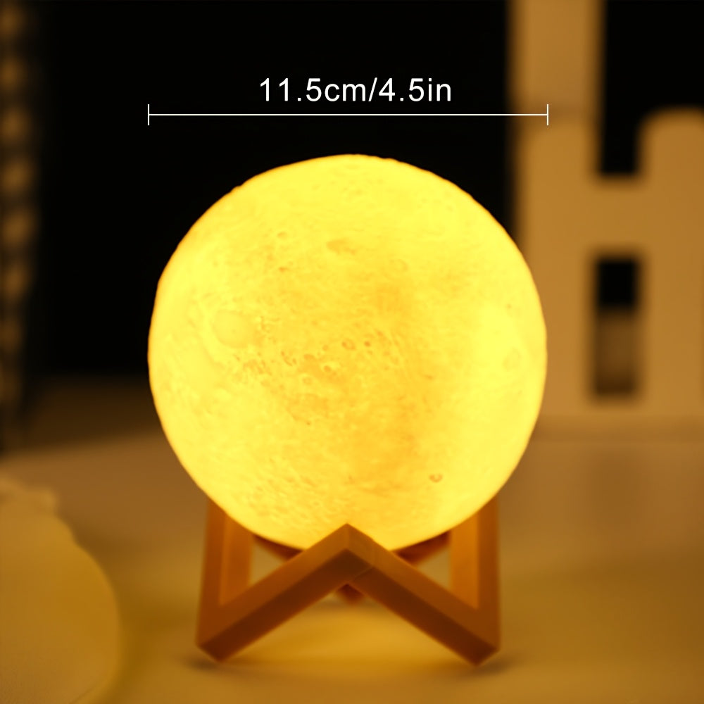1pc 8/10/12cm LED Night Light 3D Printing Moon Light Star Light 7 Color Bedroom Decoration Night Light Shop Booth Decoration Hotel Bedside Table Decoration Bar Decoration Gift for hotel/catering/event holding - The Superior Findings Depot