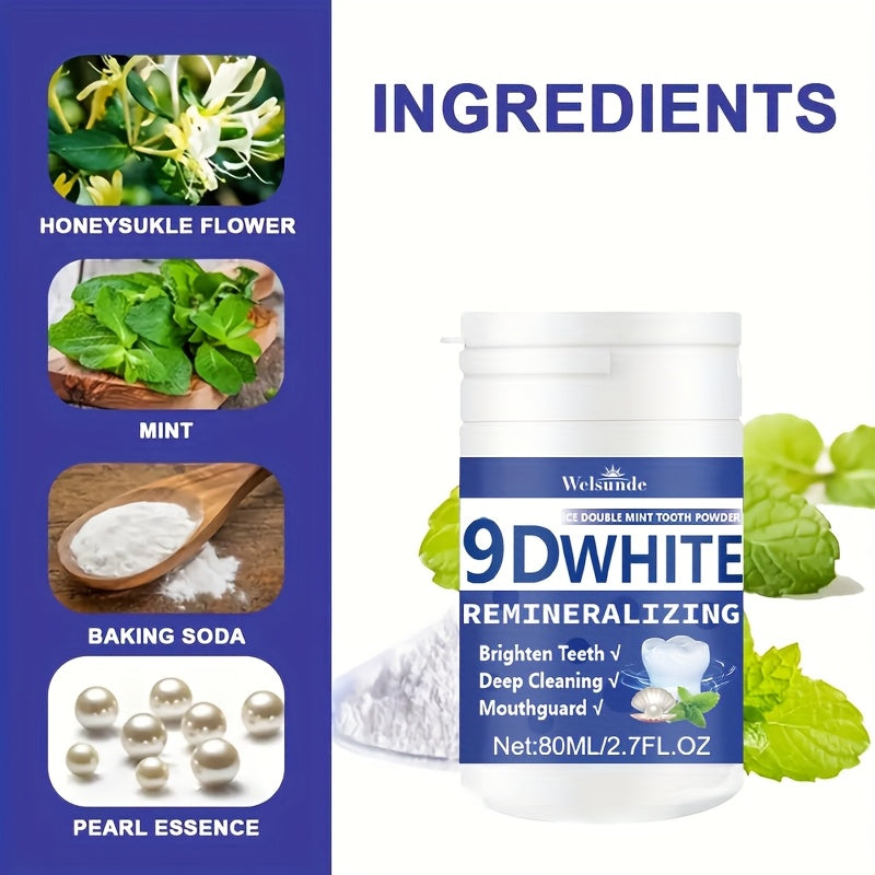 9D White Remineralizing Hydroxyapatite Tooth Powder, Tooth Whitening Powder, Deep Cleaning, Fresh Breath, Ideal for Oral Health & Hygiene Gift for Women Men, Breath Freshener, Toothpaste, Tooth Cleaning Powder for Daily Life - The Superior Findings Depot