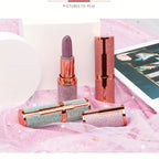 Rose Smoky Glitter Lipstick - Shimmering Pink Glossy Lipstick with Metallic Finish, Long-Lasting for All Light Beige Types, Perfect for Parties & Special Occasions, Party Makeup, Starry Sky Design, Metallic Finish - The Superior Findings Depot