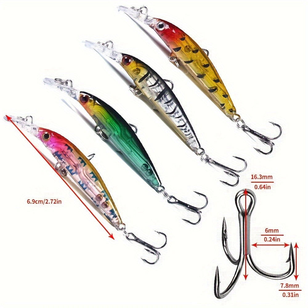 56pcs Fishing Lures Kit Crankbait Tackle Minnow Popper Pencil Swimbaits Hook Freshwater Saltwater Hard Baits Set for pike carp bass fishing christmas gift for man - The Superior Findings Depot
