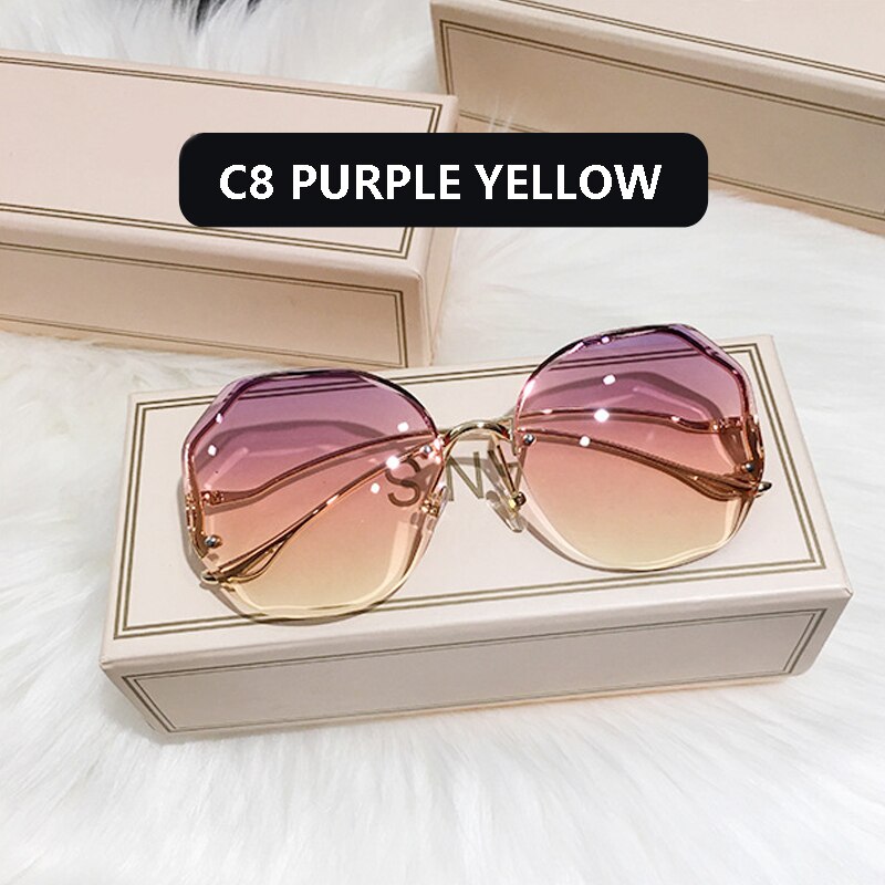 Fashion Sunglasses Women Metal Female Vintage Ladies Stylish Design Oversized Square Sunglasses For Women - The Superior Findings Depot