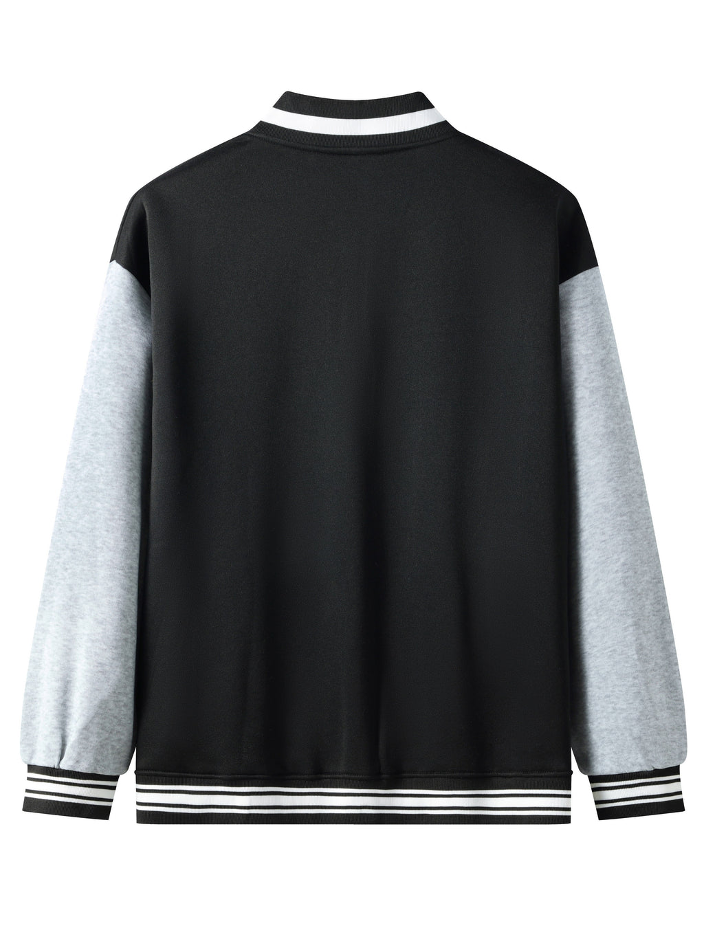 Warm Letter Print Star Pattern Embroidery Varsity Jacket, Men's Casual Color Block Button Up Jacket For Spring Fall School Baseball - The Superior Findings Depot