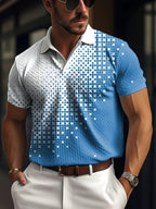 Men's Gradient Short Sleeve Golf Shirts - Casual Regular Fit Summer